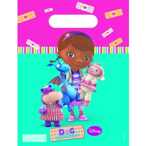 Lot de 6 sacs de fête Doc Mc Stuffins en plastique - 18 x 29 cm - Multicolore