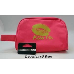 Trousse de toilette imprimée - L 20 x H 8 x l 15 cm - Rose