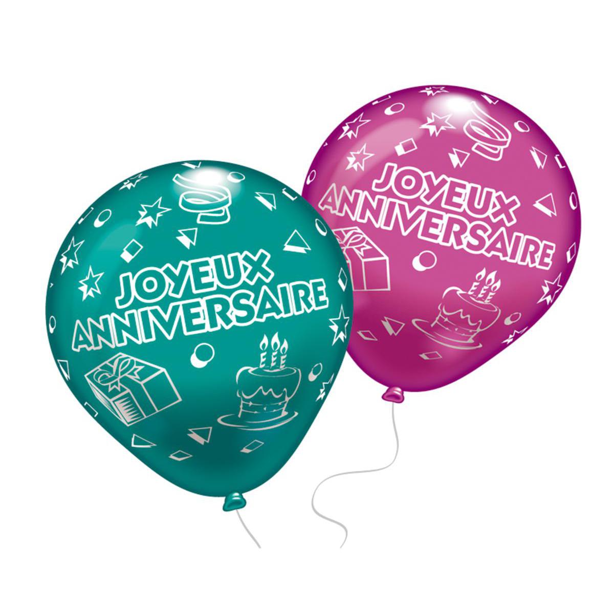 Lot De 8 Ballons Joyeux Anniversaire Latex Multicolore Ballon De Baudruche La Foir Fouille