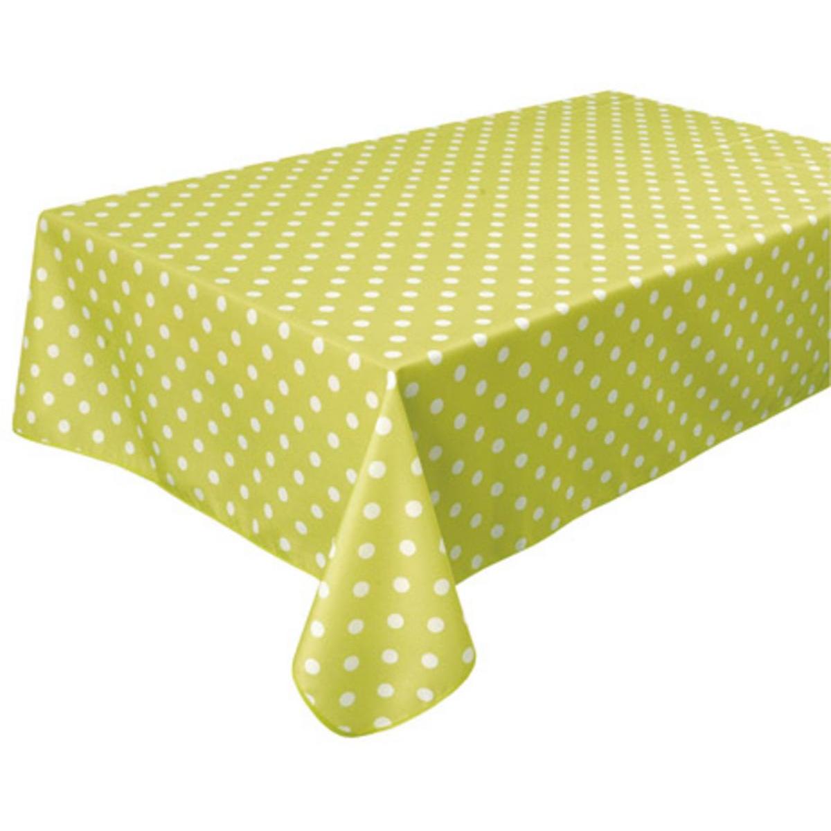 Toile cirée rectangulaire - 100 % Polyester - 145 x 300 cm - Vert anis Toile cirée rectangulaire - 100 % Polyester - 145 x 300 cm - Vert anis