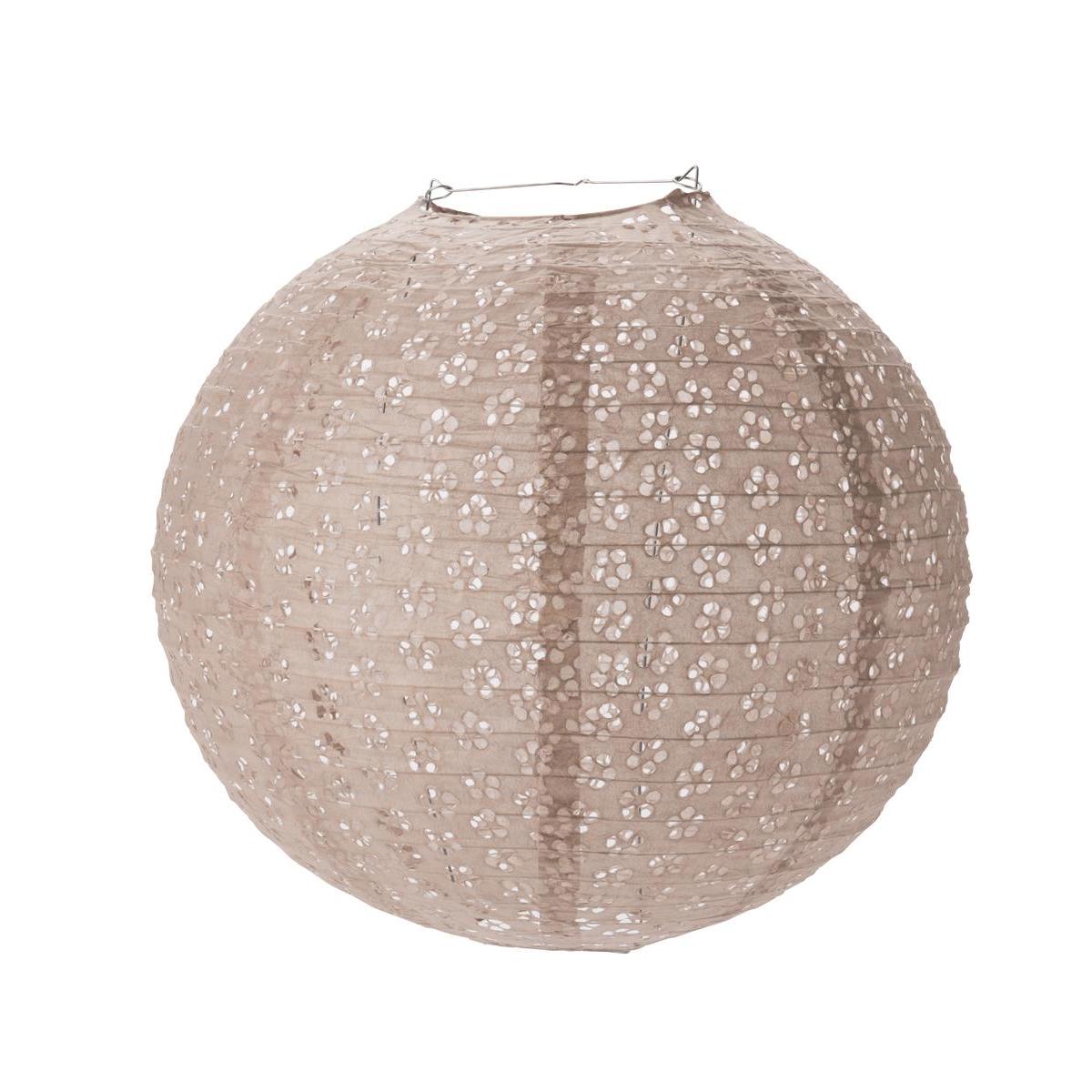 Boule japonaise ajourée luminaire - Papier - Diamètre 40 cm - Marron taupe