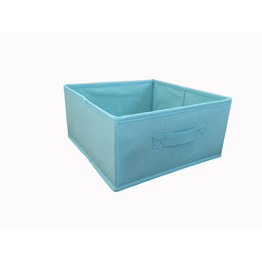 Cube de rangement - 100 % Polyester - 28 x 28 x H 13 cm - Bleu Cube de rangement - 100 % Polyester - 28 x 28 x H 13 cm - Bleu