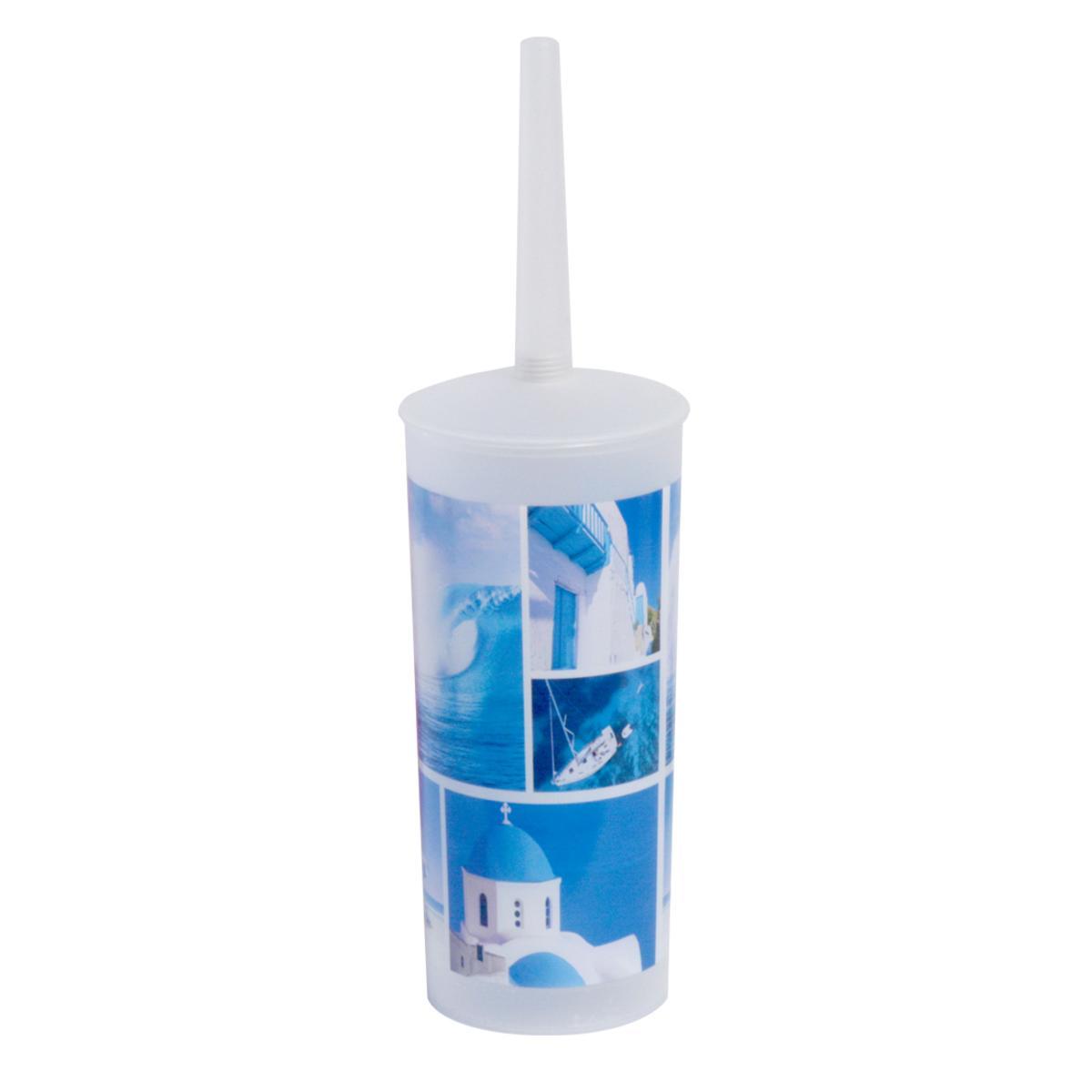 Pot WC avec brosse - ø 9 x 34 cm - Bleu Pot WC avec brosse - ø 9 x 34 cm - Bleu