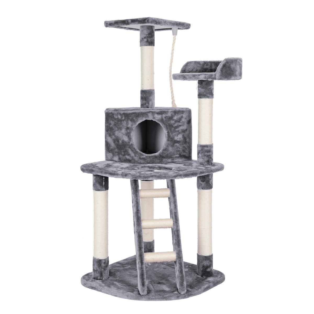 Arbre A Chat D Angle L 50 X H 121 X 50 Cm Beige Gris