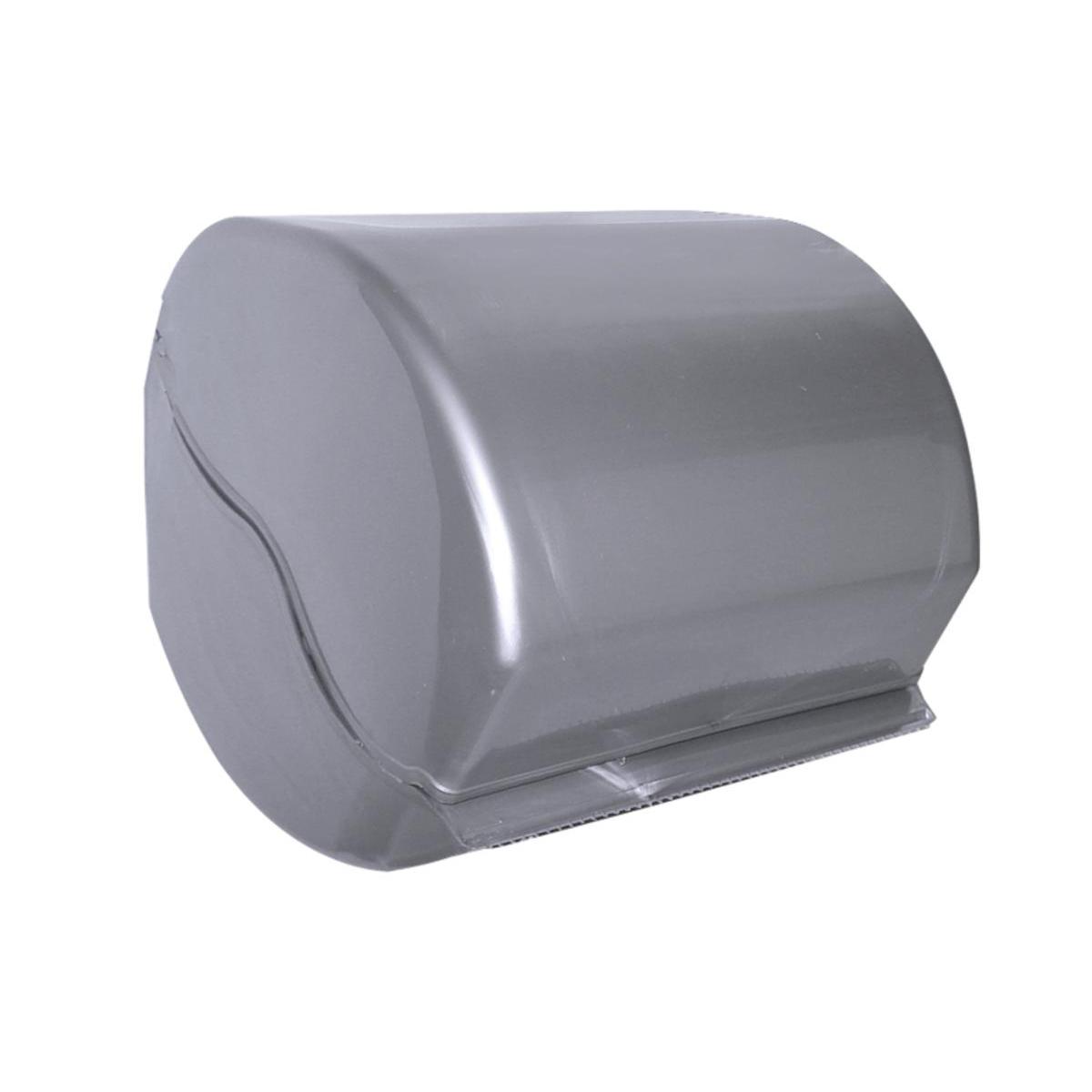 Dérouleur de papier WC en plastique - 12 x 14 x 12 cm - Gris argent Dérouleur de papier WC en plastique - 12 x 14 x 12 cm - Gris argent