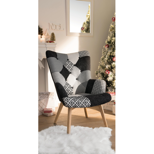 Fauteuil Patchwork Noir Meubles De Salon La Foir Fouille