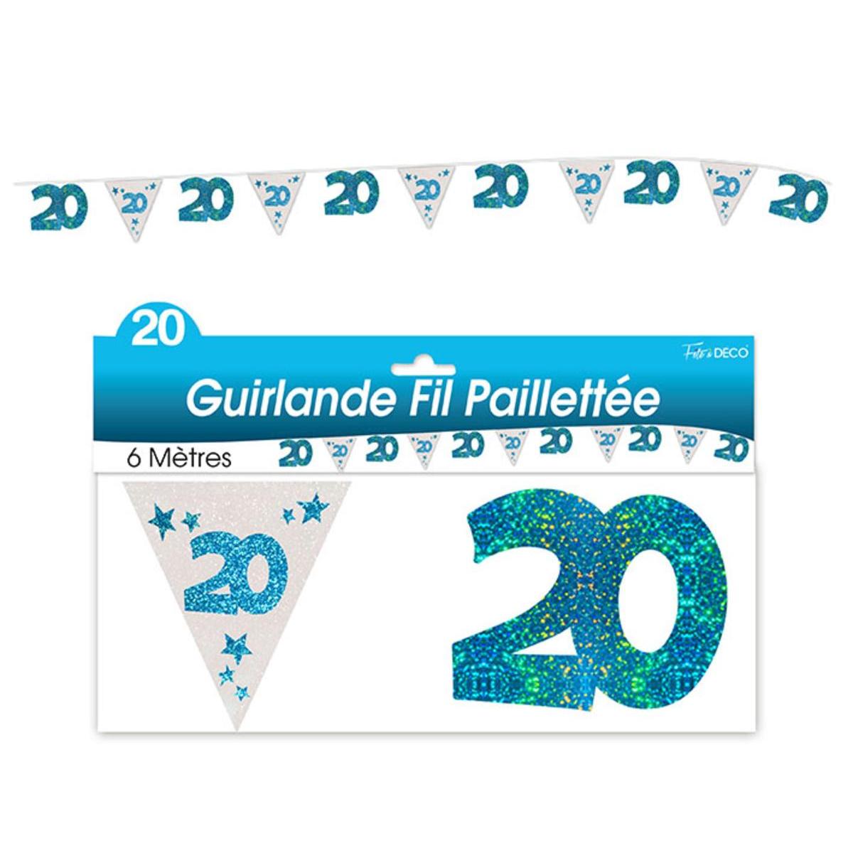 Guirlande Fil Ans Hologramme Bleu Anniversaire La Foir Fouille