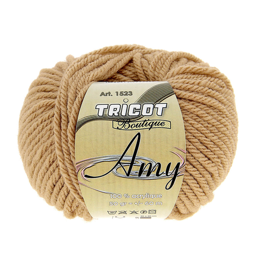 Pelote 50 g fil à tricoter Amy - Beige