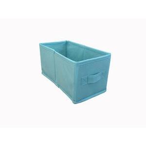 Cube de rangement - 100 % Polyester - 28 x 13 x H 13 cm - Bleu