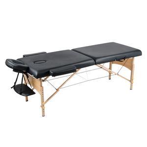 Table de massage et sac - L 186 x H 61 à 81 x l 70 cm - Noir, marron