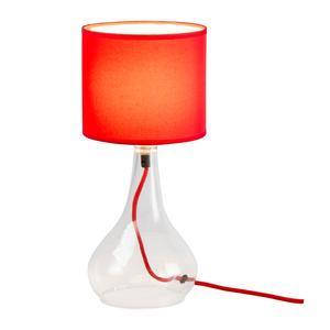 Lampe en verre - Verre et acier - Ø 15 x H 34 cm - Rouge