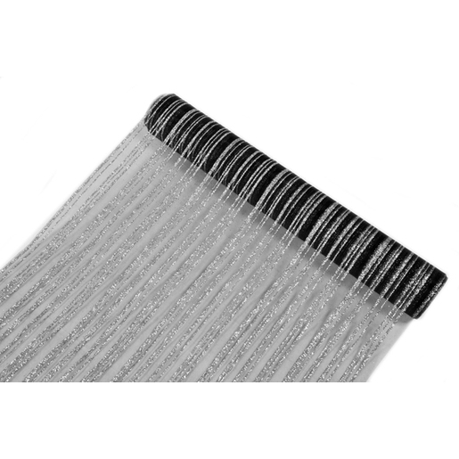 Chemin De Table Paillete Motifs Lignes Organza Gris