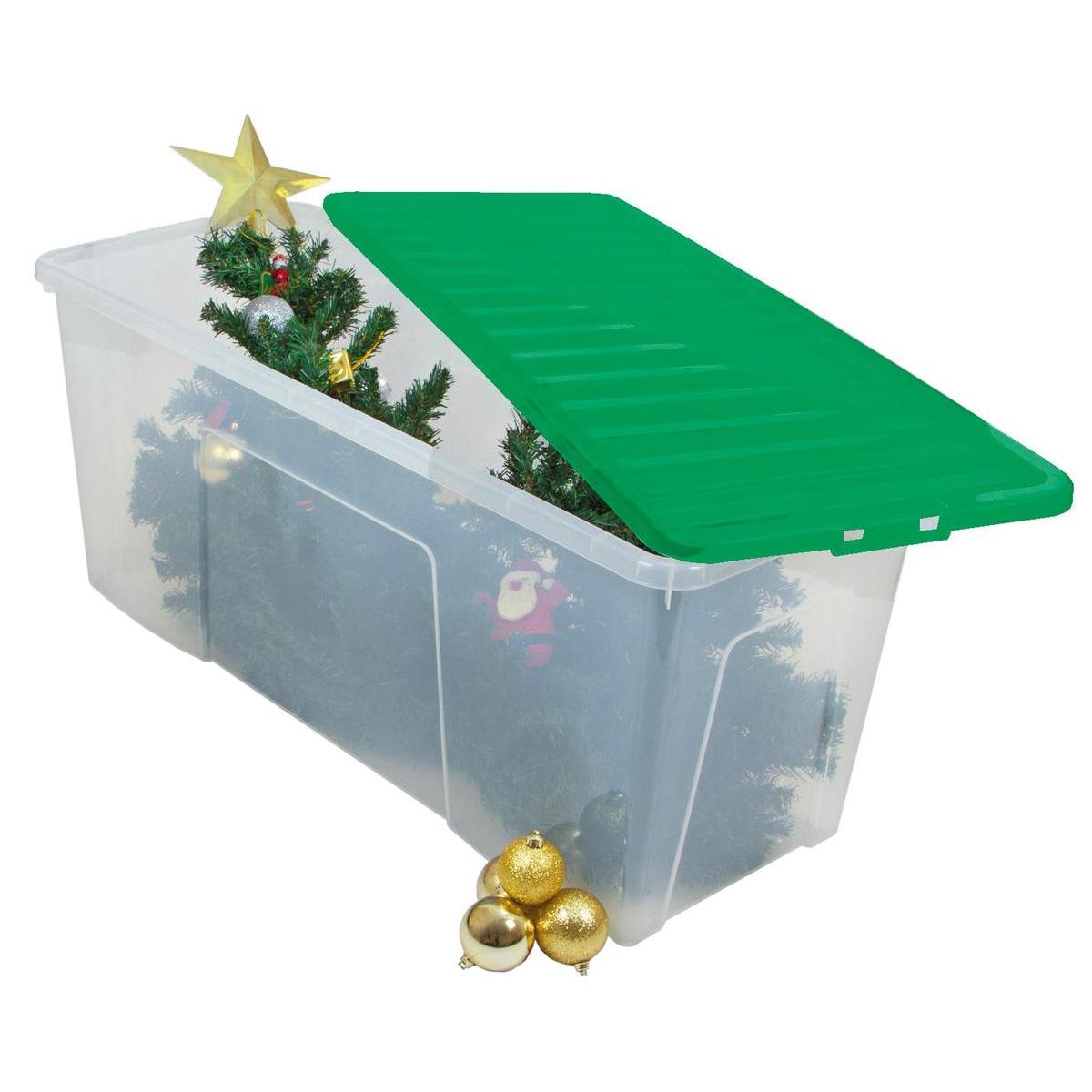 Boîte de rangement à roulettes pour décoration de lit - Boîte de rangement  pour sapin de Noël 