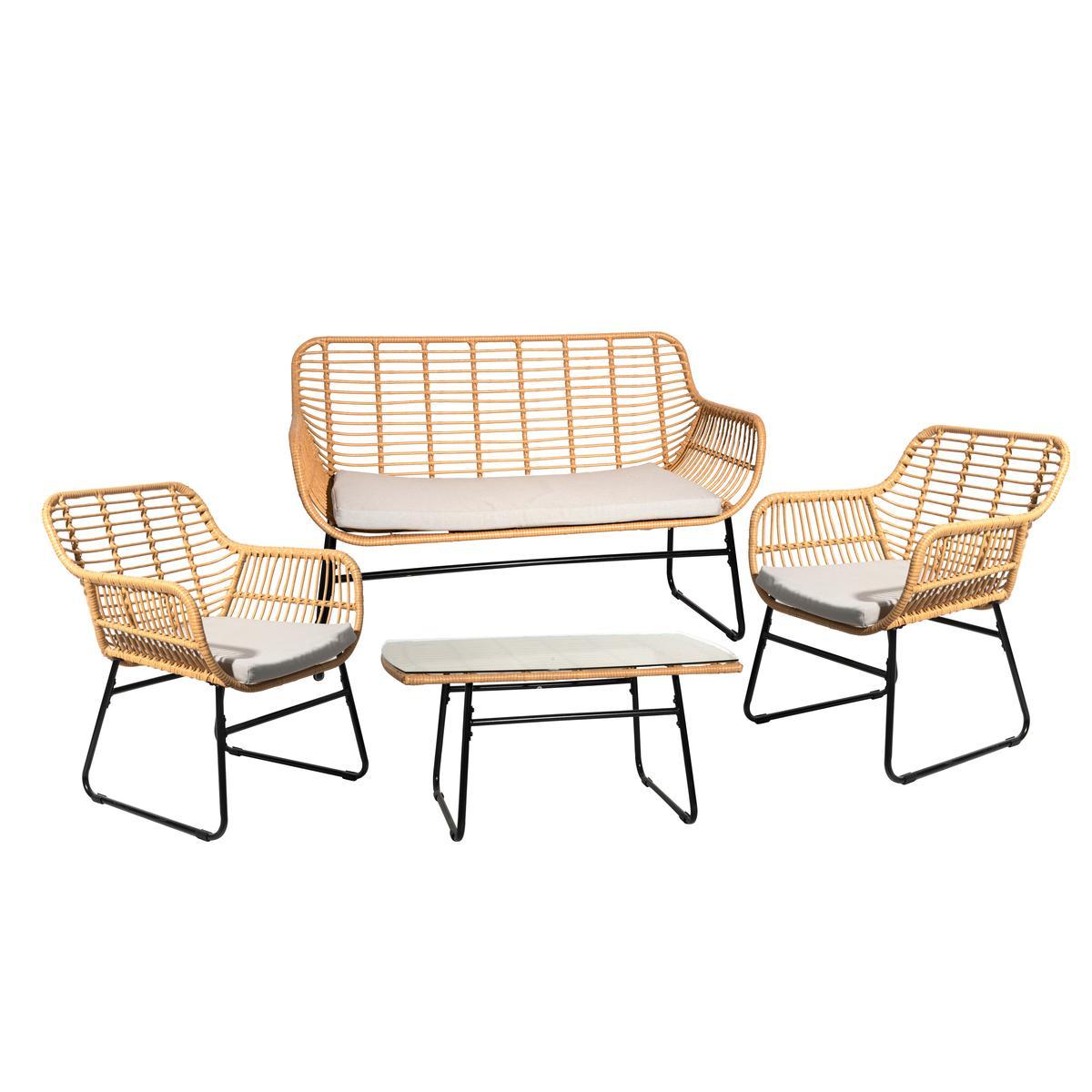 salon tahiti ii 4 pieces marron moorea tendance hacienda la foir fouille