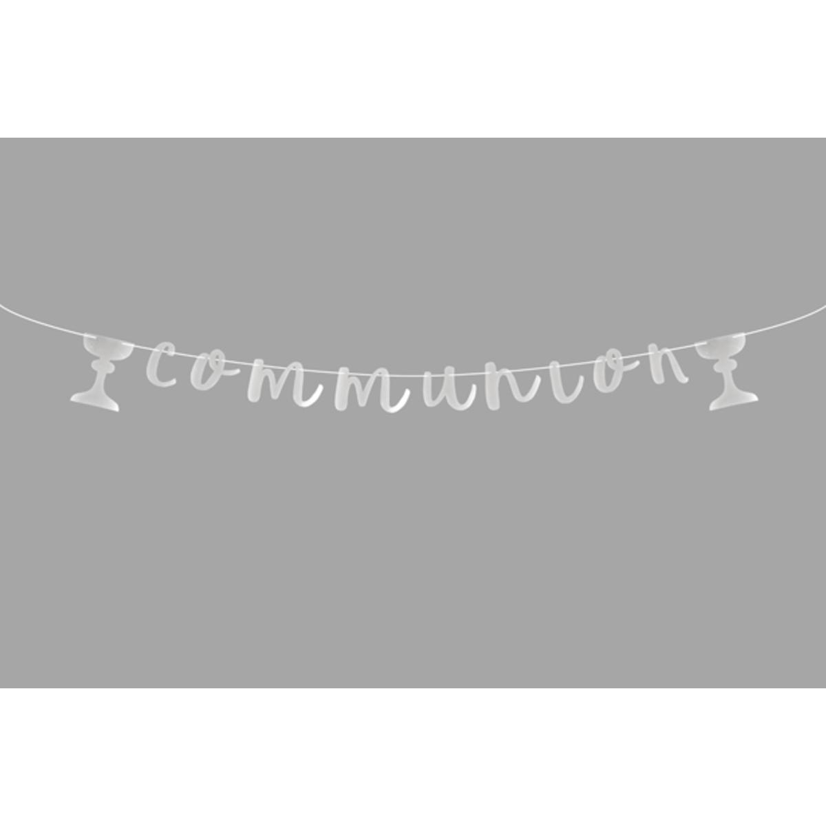 Guirlande lettres communion (2 m) - 200 x 10 cm - Gris