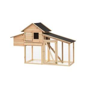 Poulailler 2 niveaux avec pondoir - 185 x H 110 x 64 cm - Beige
