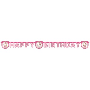 Chaine de déco Hello Kitty Hearts en carton - 1,7 m -  Multicolore