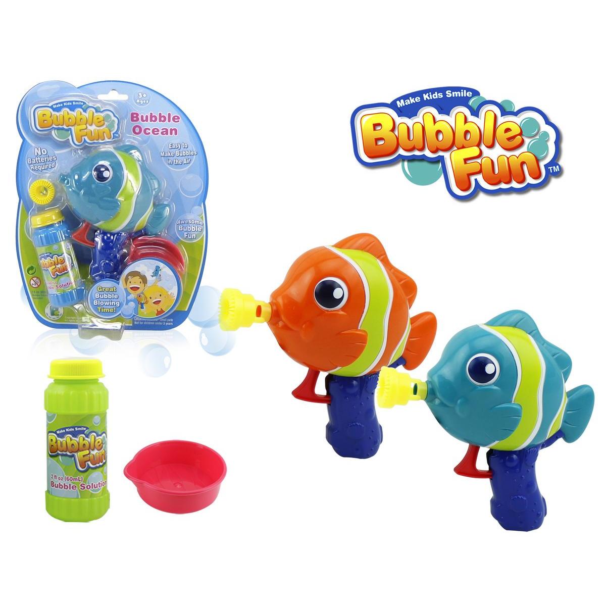 Poisson à bulles avec recharge liquide - ABS - 11,5 x 5 x 14 cm - Différents coloris