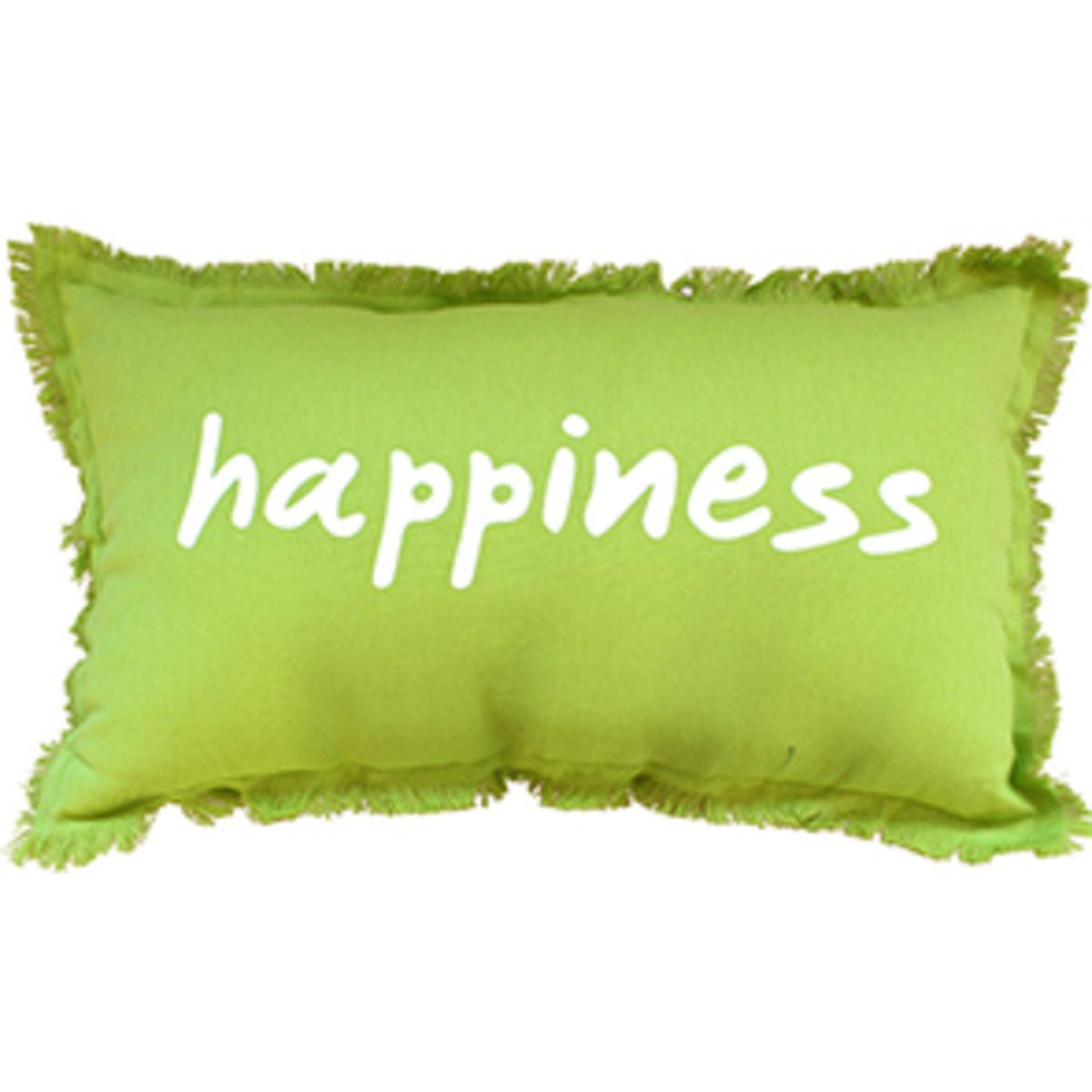 Coussin à franges texto - 30 x 50 cm - Vert anis Coussin à franges texto - 30 x 50 cm - Vert anis