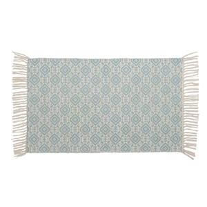 Tapis imprimé bohème - L 80 x l 50 cm - Bleu