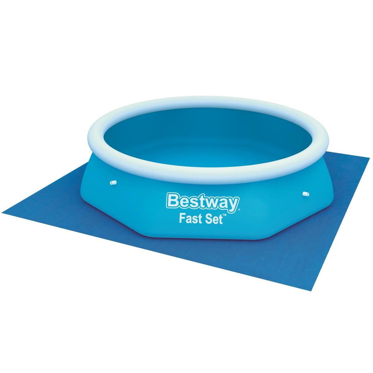 Tapis de sol spécial piscine autoportante ou tubulaire - 244 x 244 cm - Bleu - BESTWAY Tapis de sol spécial piscine autoportante ou tubulaire - 244 x 244 cm - Bleu - BESTWAY