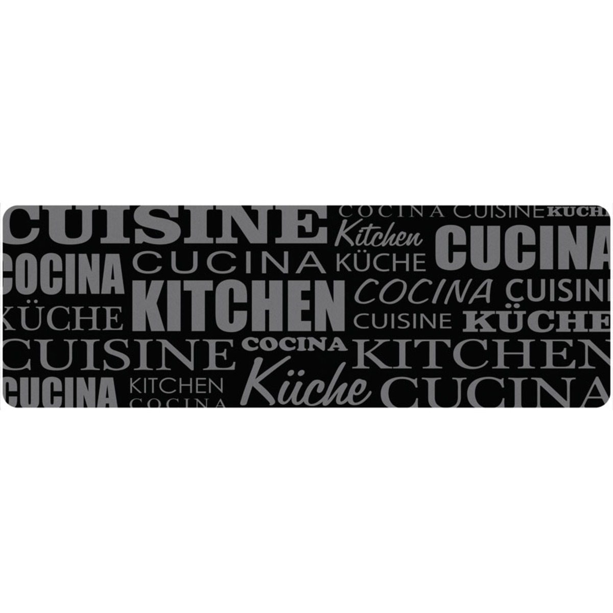 Tapis de cuisine thème vintage - 40 x 120 cm - Noir, gris