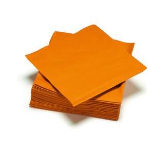 20 serviettes de table simples en ouate - 33 x 33 cm - Orange