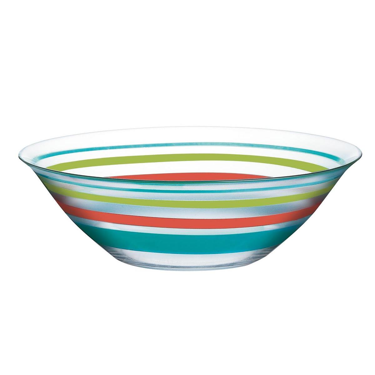 Saladier - Verre - Ø 27 cm - Transparent et multicolore Saladier - Verre - Ø 27 cm - Transparent et multicolore