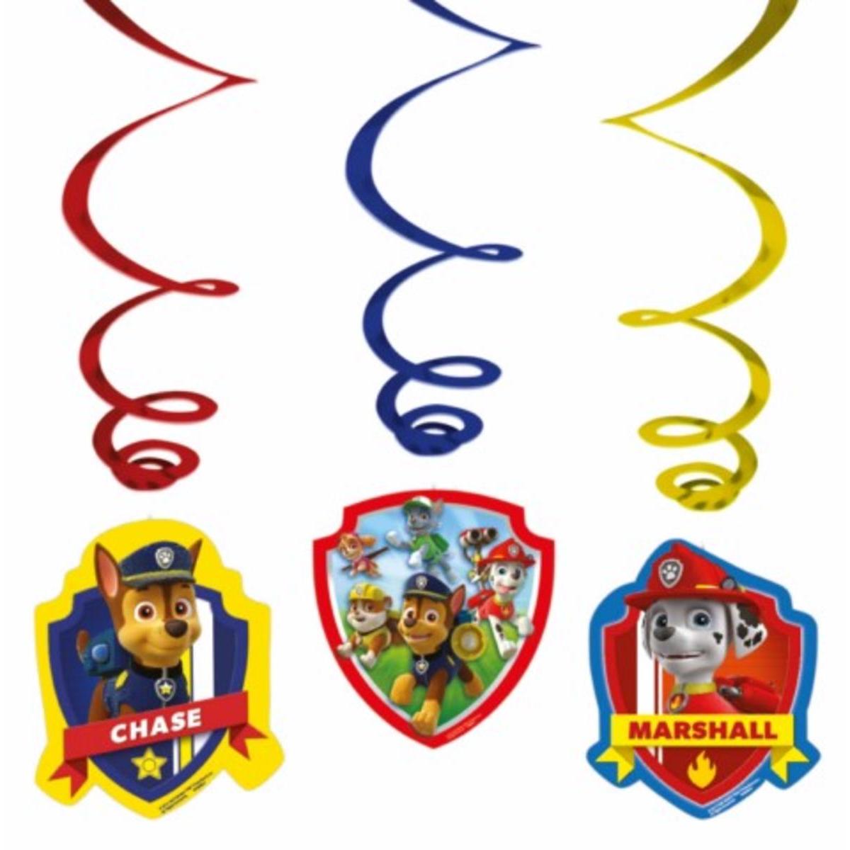 6 Decorations Spirales Paw Patrol Vaisselle Jetable La Foir Fouille