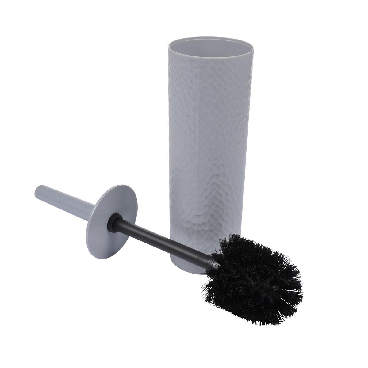 Brosse WC martelé uni clair - ø 9.5 x H 38.5 cm - Gris Brosse WC martelé uni clair - ø 9.5 x H 38.5 cm - Gris