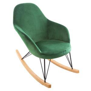 Rocking chair velours vert ewan