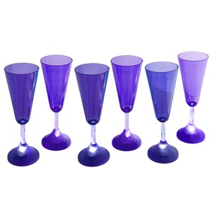 Lot de 6 flûtes lumineuses à led - 23 x 7 cm – Violet