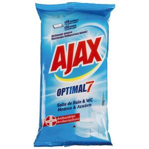Lingettes antibactériennes spéciales salle de bain & WC - 50 lingettes - AJAX