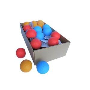 Jouet balle de foot - Différents modèles - ø 6.25 cm - Orange, rouge ou bleu