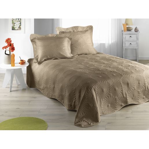 Couvre-lit Neptune en polyester - 230 x 250 cm - Marron taupe Couvre-lit Neptune en polyester - 230 x 250 cm - Marron taupe
