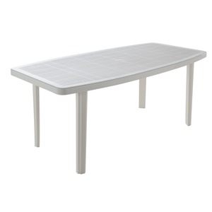 Table de jardin en plastique - 87 x 176 x H 72 cm - blanche