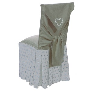 Housse de chaise collection Leonie - 50 x 40 x H 85 cm - Gris, blanc