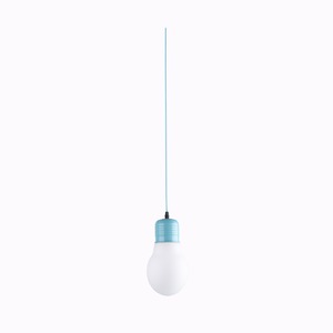 Suspension en forme d'ampoule - Diamètre 15 x H 26 cm - Bleu