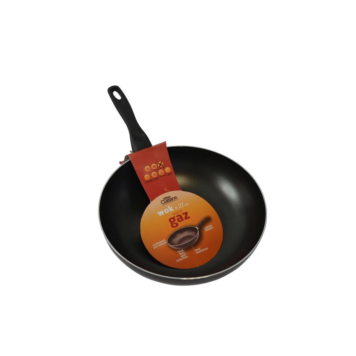 Wok Ecoline en aluminium - ø 27 cm - Noir Wok Ecoline en aluminium - ø 27 cm - Noir