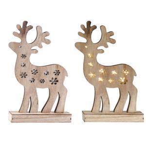Renne à LED - Polybois - 16,5 x 4 x H 33 cm - Marron