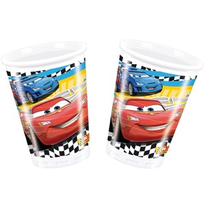 Lot de 8 gobelets Cars en polypropylène - 20 cl - Multicolore