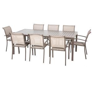 Table Piazza 8 places - 210 x 100 x H 73 cm - Marron - HESPERIDE