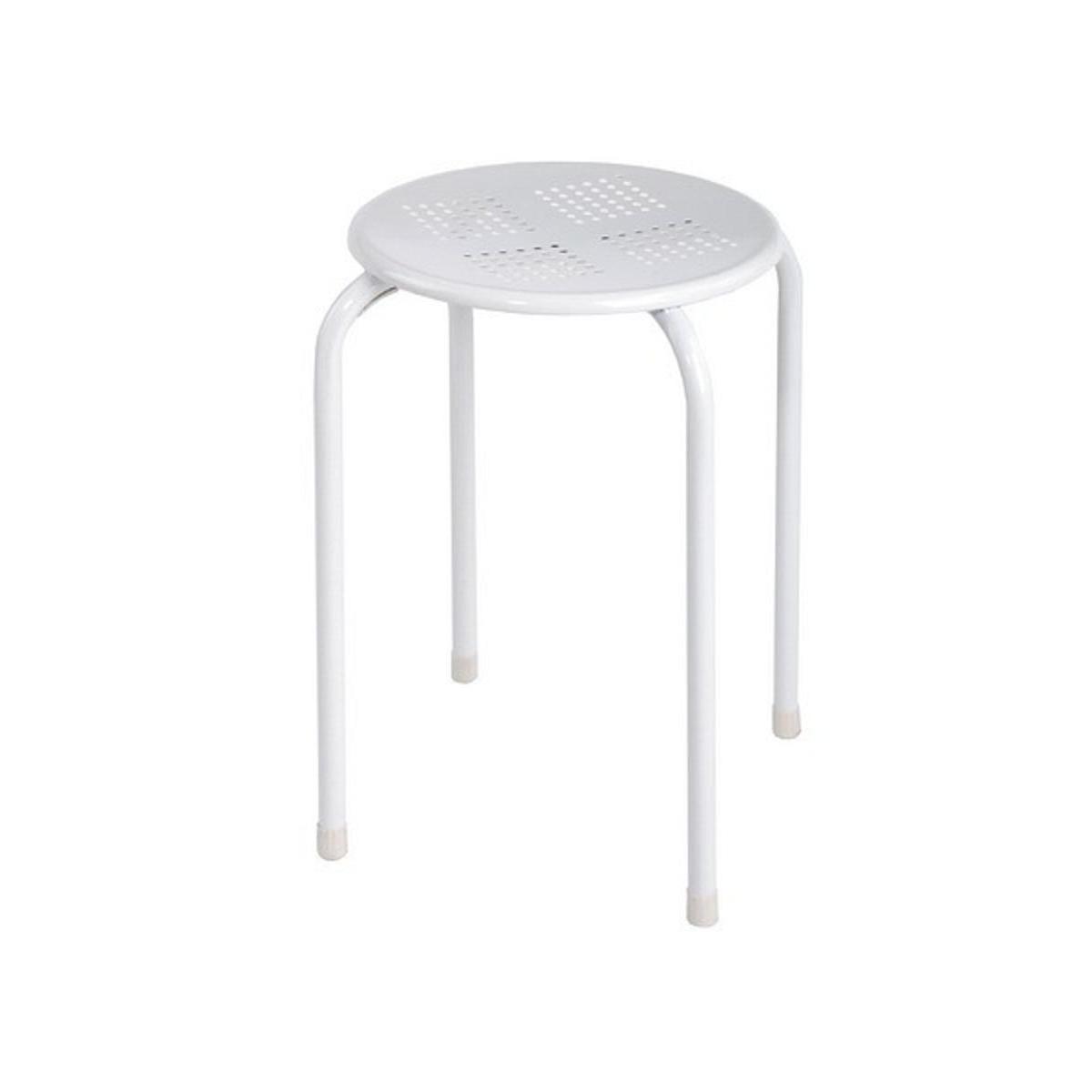 Tabouret rond - 30 x 30 x H 45 cm - Blanc Tabouret rond - 30 x 30 x H 45 cm - Blanc