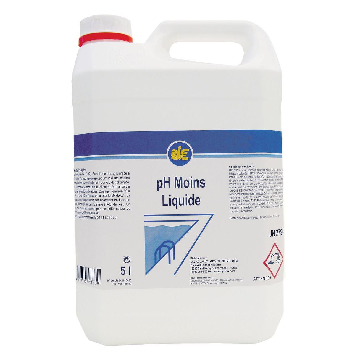 ph moins liquide blanc entretien de piscine la foir fouille