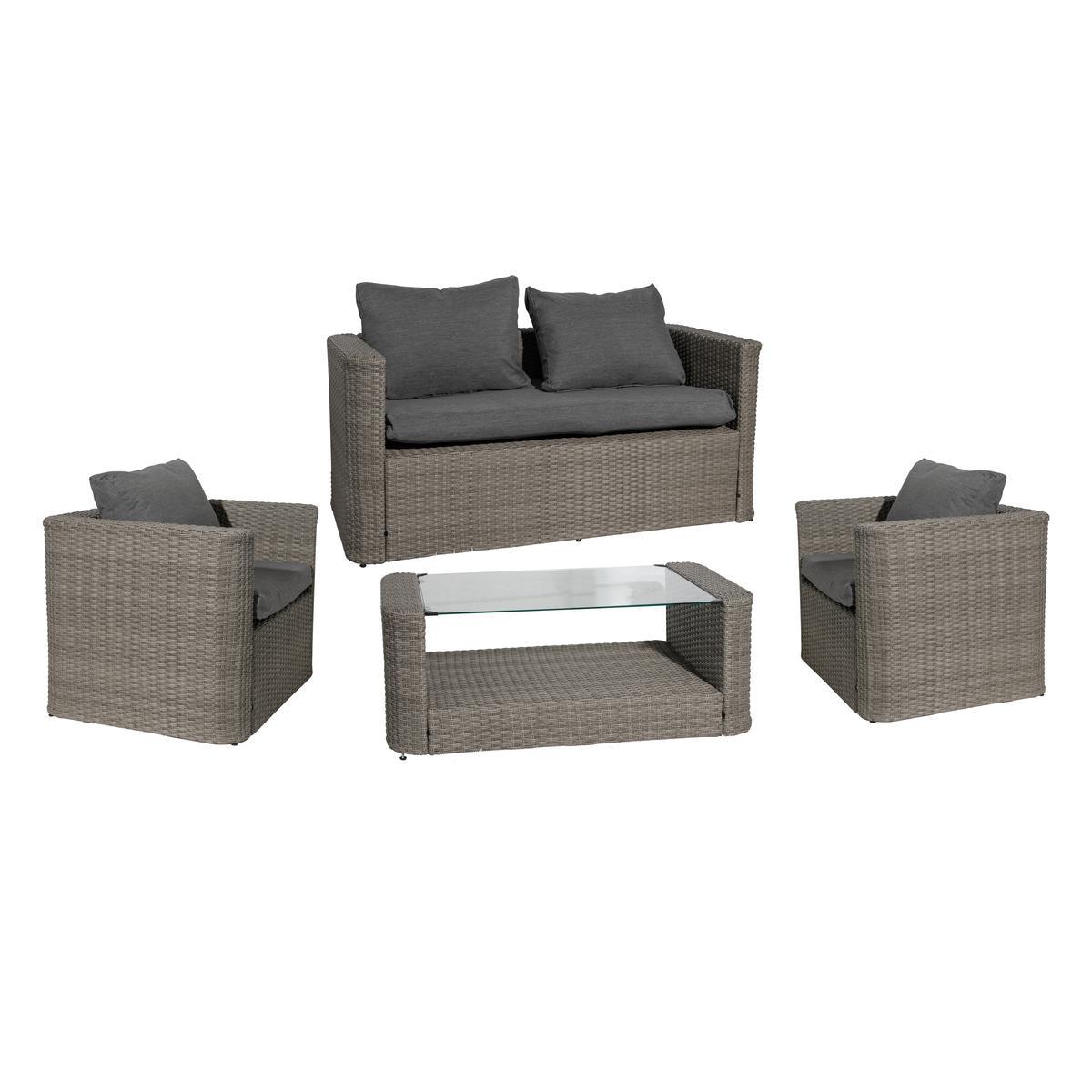 salon papeete 142 x h 62 x 68 cm marron moorea tendance romance la foir fouille