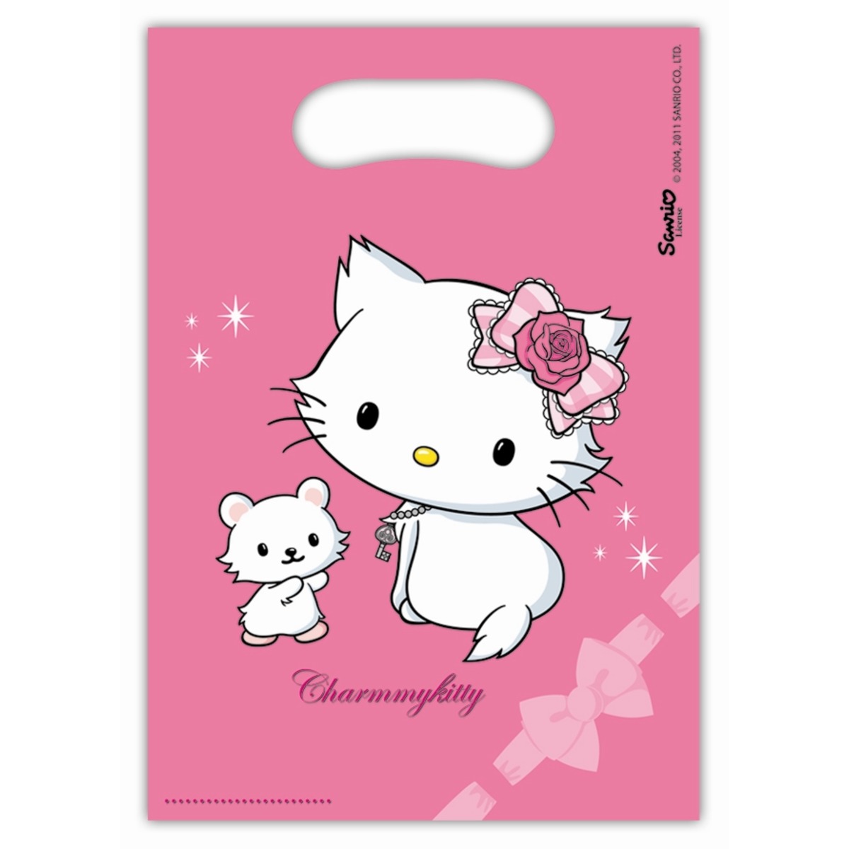 Lot de 6 sacs de fête Charmmy en plastique - 18 x 29 cm -Multicolore