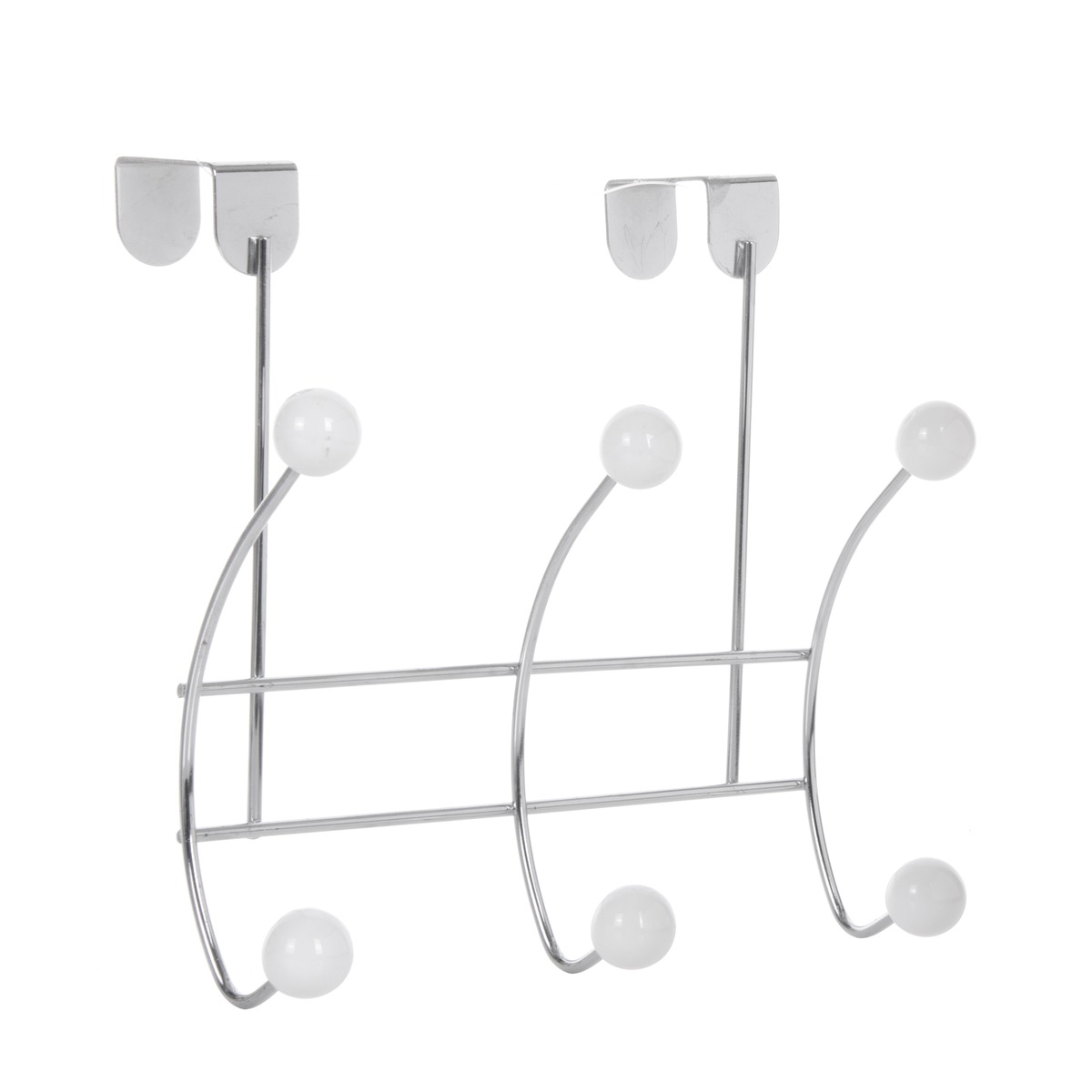 Patère de porte - Acier - 21,5 x 23 x H 11,5 cm - Noir et blanc Patère de porte - Acier - 21,5 x 23 x H 11,5 cm - Noir et blanc