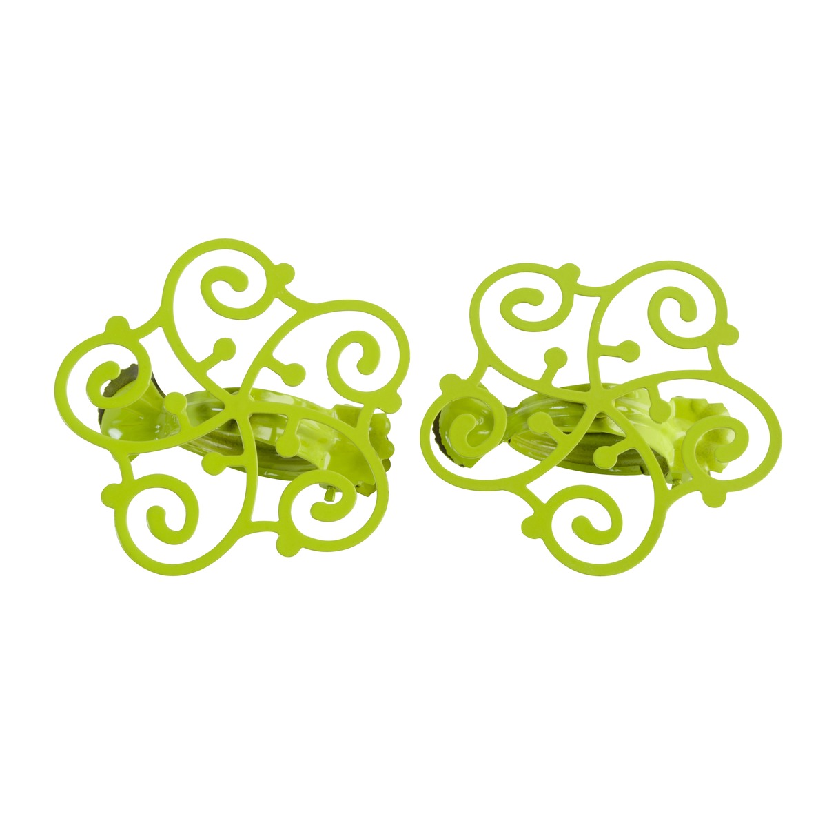 2 pinces en métal arabesque - Diamètre 8,5 cm - Anis 2 pinces en métal arabesque - Diamètre 8,5 cm - Anis