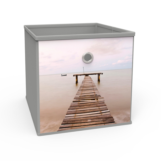 Cube De Rangement Tissu Non Tisse Gris Marron Rangement