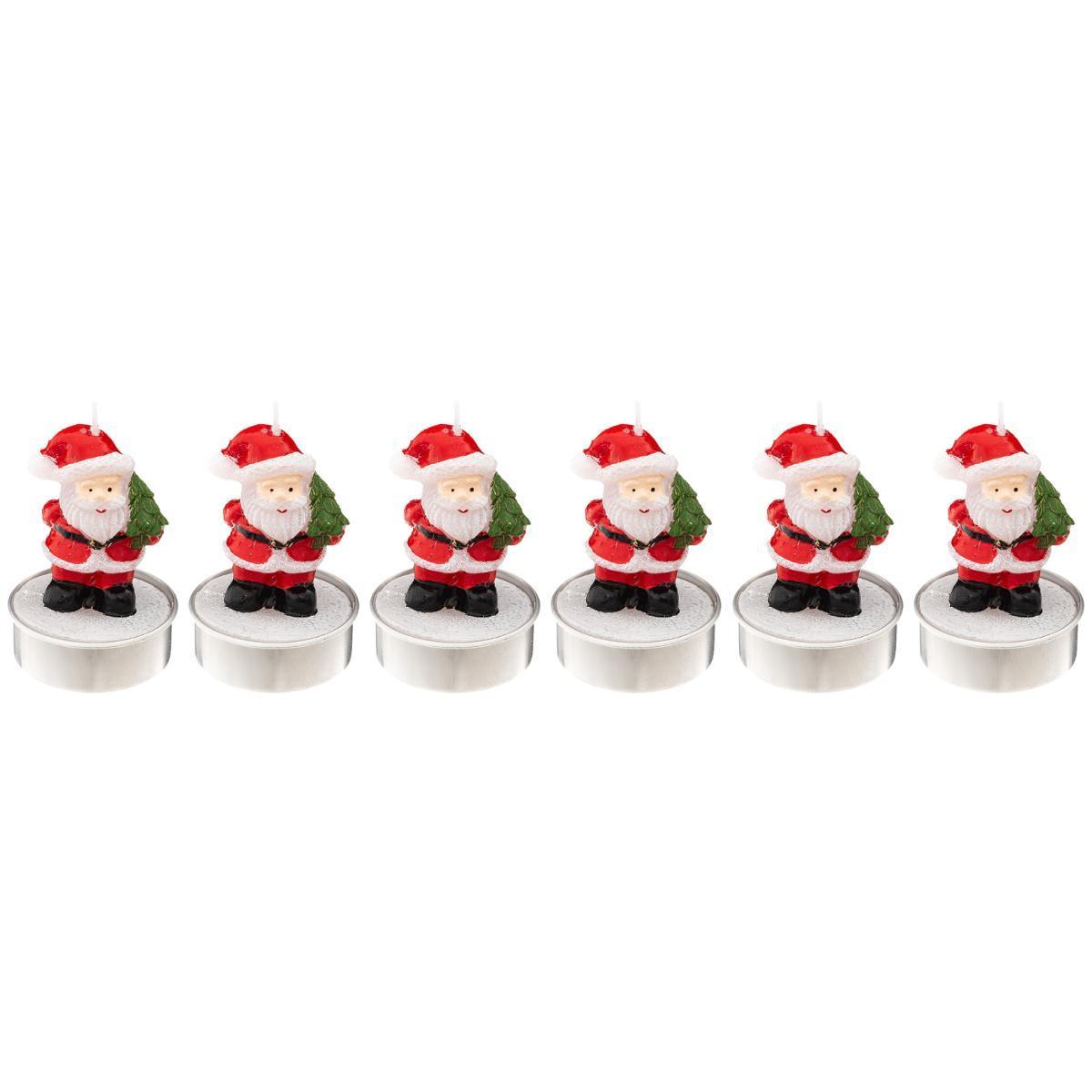 6 bougies chauffe-plat Père Noël 6 bougies chauffe-plat Père Noël